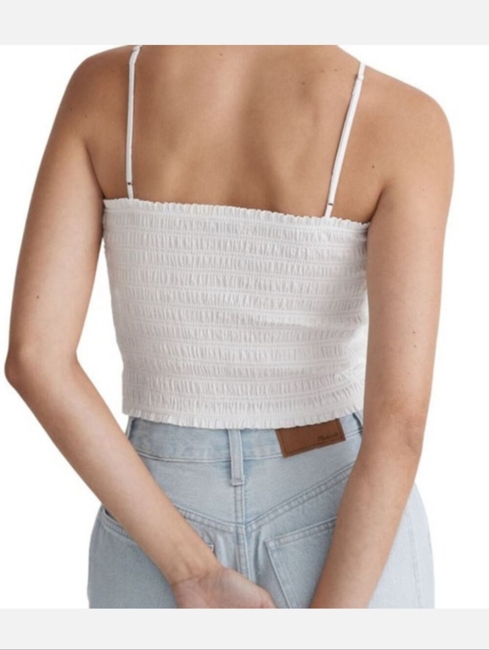NWT Madewell Lexi Crinkle Crop Top - Picture 2 of 3